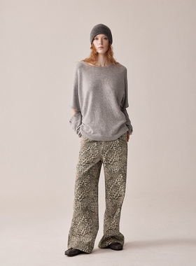 【吕颖ivy同款】RURE秋冬羊毛圆领毛衣可拆卸袖子设计感宽松上衣