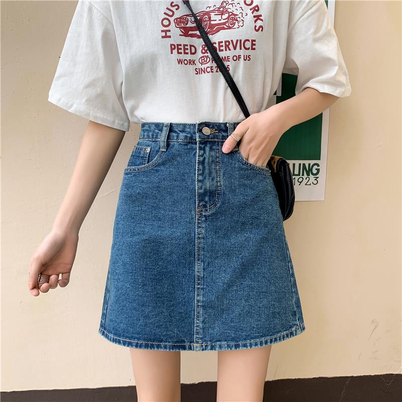 春2025新款大码胖高腰包臀牛仔半身裙女显瘦宽松韩版字裙