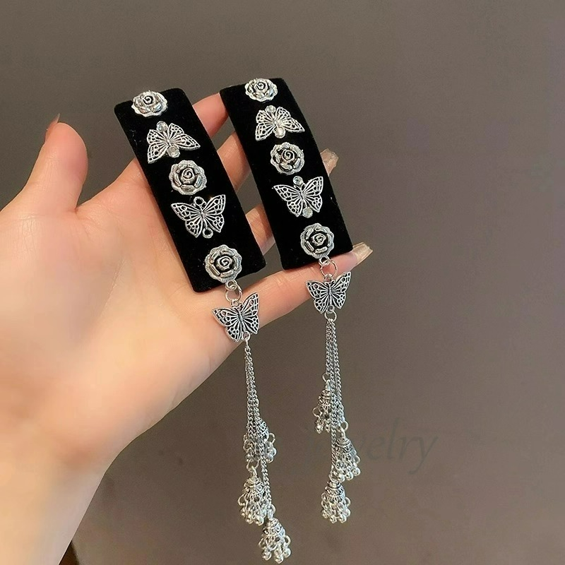 银色蝴蝶长流苏侧边发卡新中式国风配饰蒙古族发饰方形碎发卡头饰,饰品/流行首饰/时尚饰品新,发饰,淘宝优惠券,粉丝福利购,淘宝优惠卷