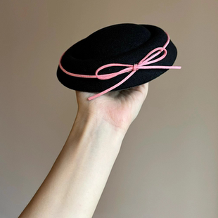 法式复古小礼帽名媛优雅头饰帽子英伦海军风户外出游水手帽发夹女