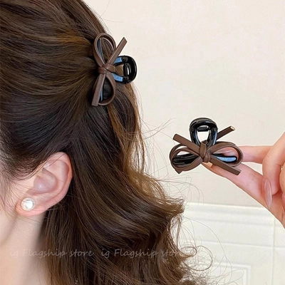 蝴蝶结半扎发抓夹女2025新款