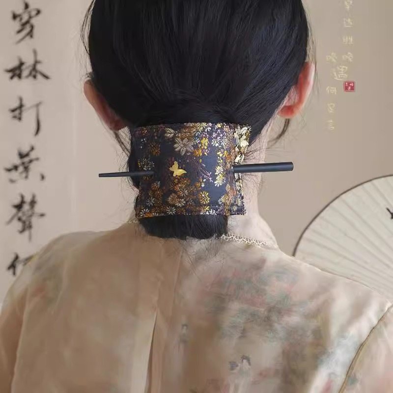 新中式复古手工刺绣发簪