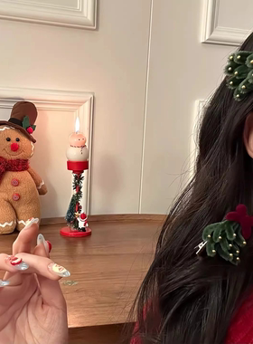 【星语树愿】新款秋冬季可爱圣诞树发夹氛围感节日女发卡鸭嘴夹