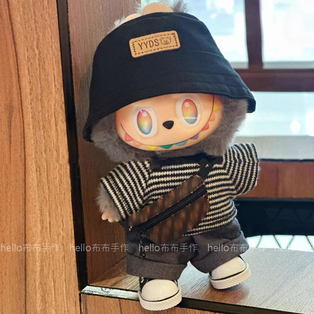 拉布布玩偶正品labubu公仔娃衣