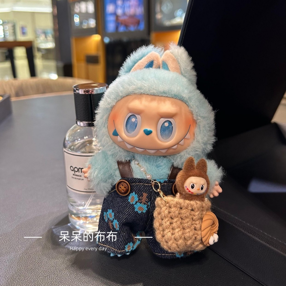 拉布布玩偶正品labubu公仔娃衣