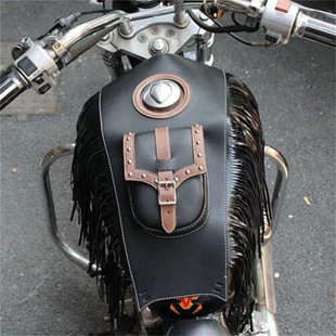 新款复古摩托车改装有须油箱皮套罩工具包油箱包PU皮革保护垫防水