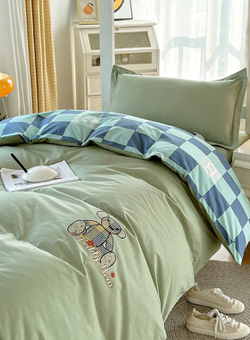 宿舍单人床三件套纯棉双面印花全棉大学生上下铺床单被罩六件套