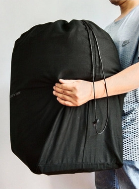 黑色加厚棉布袋双抽束绳衣物棉被防尘收纳袋搬家行李整理打包大袋