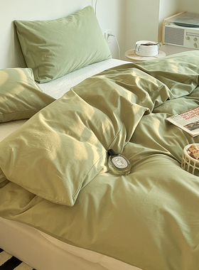 全棉被套单件纯棉水洗棉150x200x230被罩床单人被加厚被单三件套