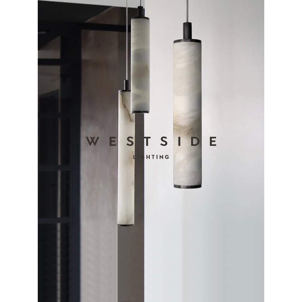 westside新中式轻奢西班牙天然云石餐厅灯极简吧台卧室床头吊线灯