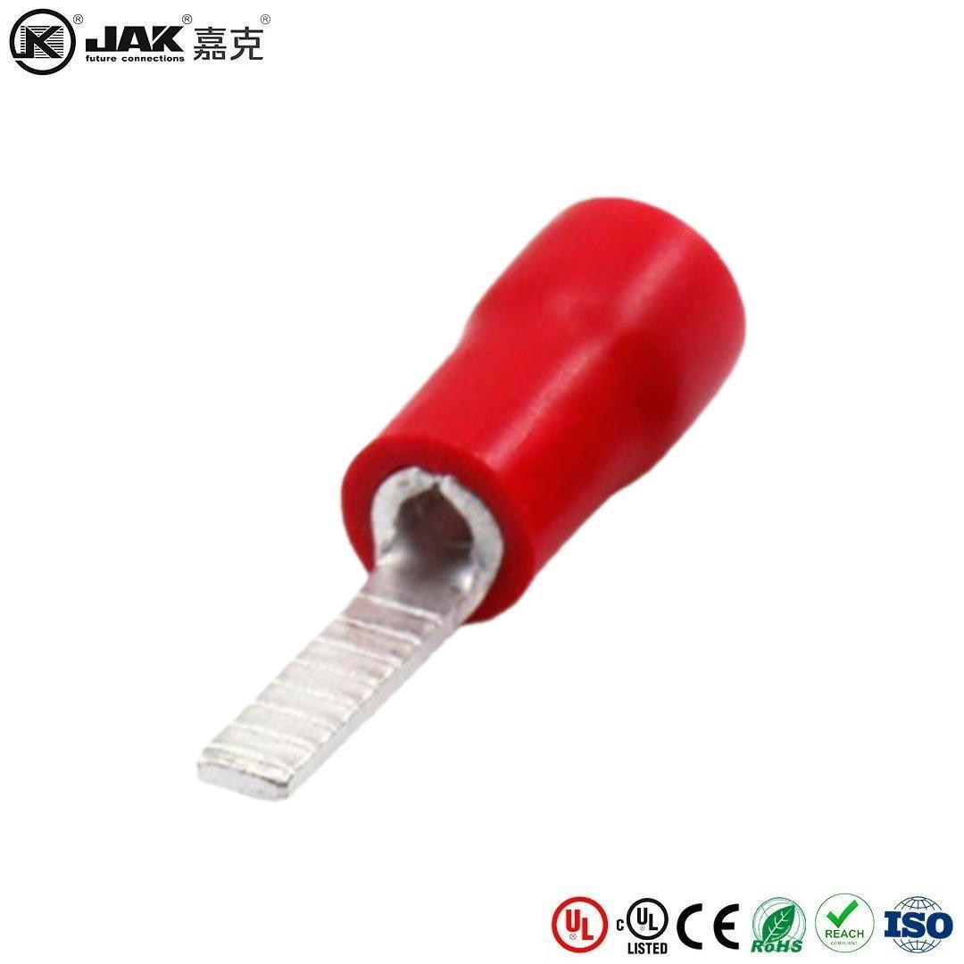 DBV1.25-10片形紫铜插头预绝缘端头冷压接线端子插片针型KST