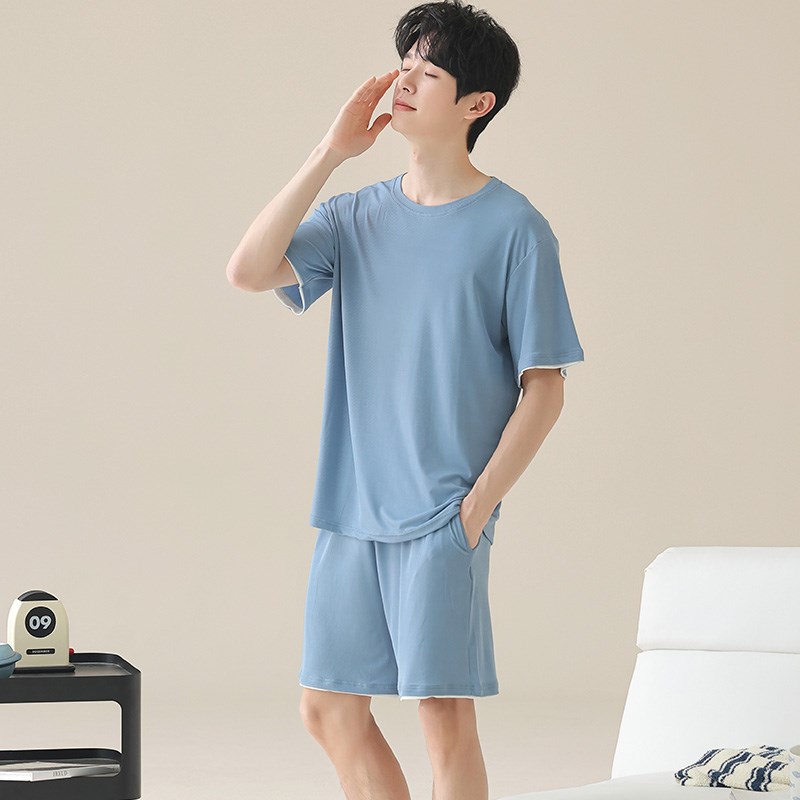 速发夏季睡衣套装大码男士家居服韩版休闲运动可外穿学生夏天