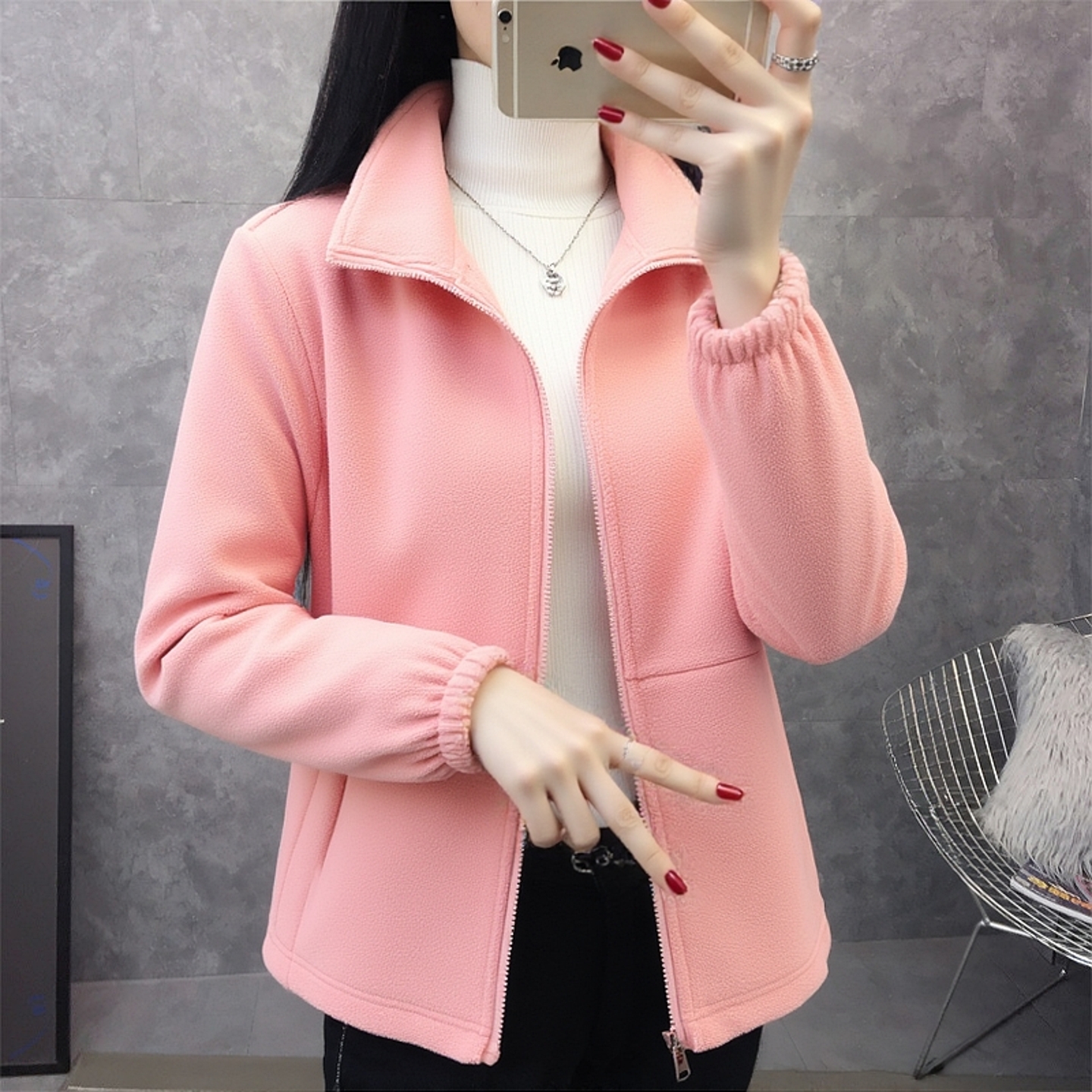 台州户外抓绒衣男女款修身摇粒绒