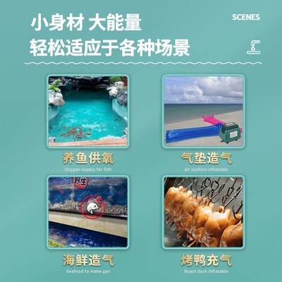 海利增氧泵氧气泵鱼缸超静音9720打氧机户外庭院鱼池增氧机打氧泵