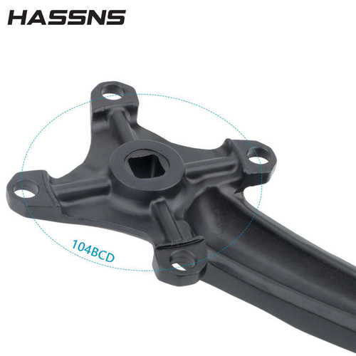 HASSNS XT山地自行车方孔曲柄正负齿104BCD改装单盘牙盘9/10/11速