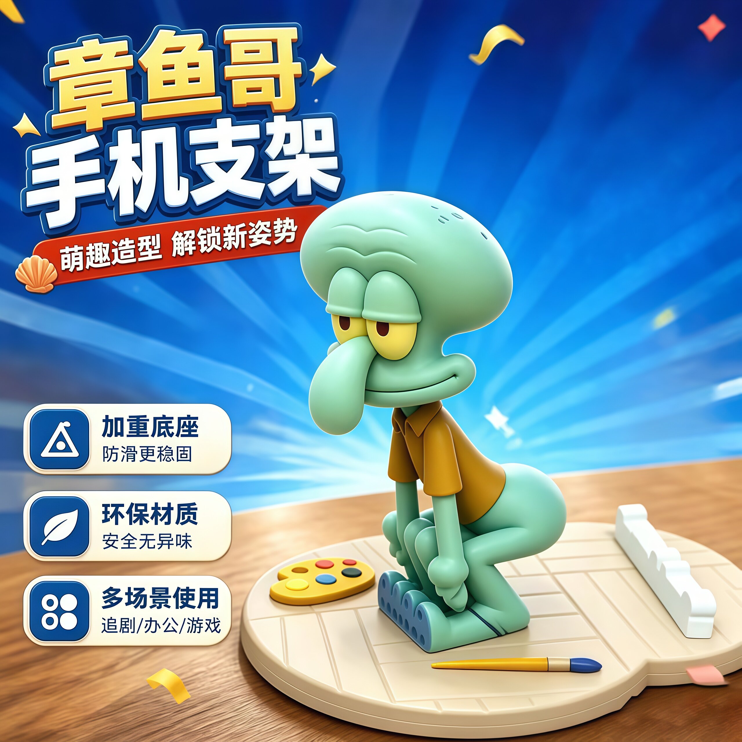 可爱搞怪桌面手机支架追剧神器