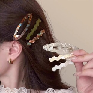 韩系简约醋酸发夹女2025新款高端前额刘海一字夹边夹侧边夹子头饰