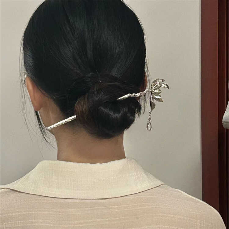 如果那天!莲花步摇发簪!高级感发钗订婚发饰盘发器女新中式簪子