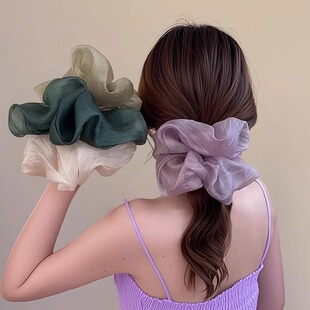 2025新法式大肠发圈大号高级感丸子头半扎发绳头绳女扎头发橡皮筋