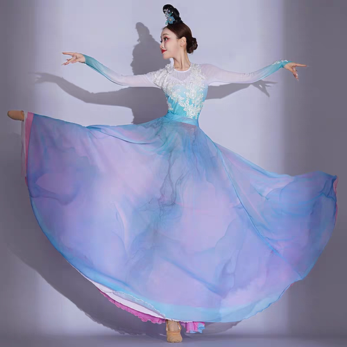 2025新款开场舞大摆裙芙蓉似锦满城花古典舞演出服女飘逸舞蹈服装