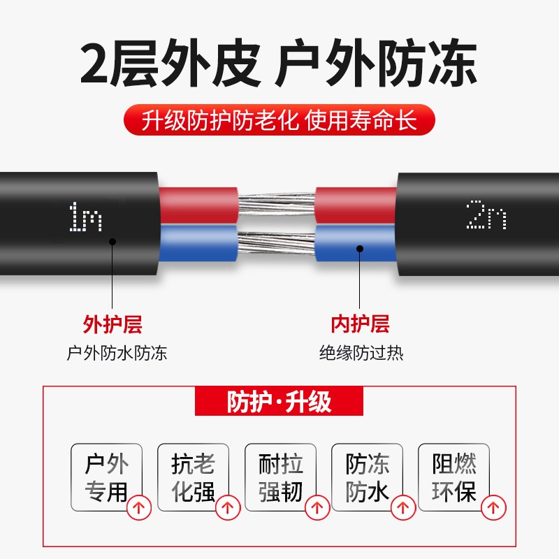 国标2芯3芯电缆线铝芯家用户外电线2.5 4 6 10 16平方铝线护套线