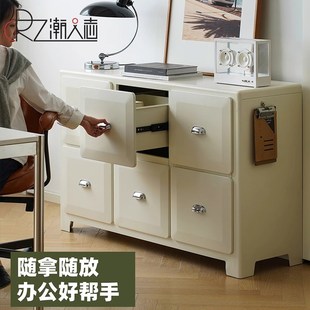 日式复古铁皮斗柜餐边柜沙发边柜储物柜子置物柜金属收纳柜抽屉柜