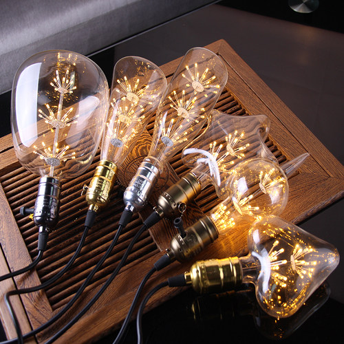 满天星灯泡暖黄光E27大螺口玻璃简约创意玄关灯LED复古灯装饰光源