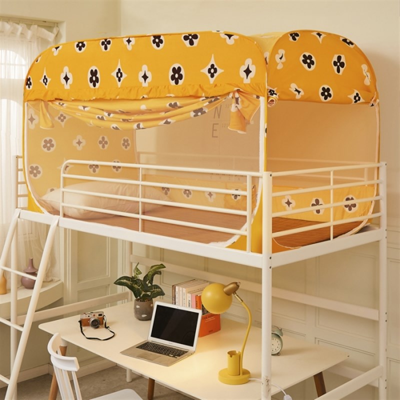 一体式床帘免安装高中学生蚊帐遮光防蚊俩用宿舍上下铺通用子母床