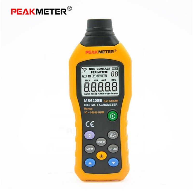 华谊PM6208B激光转速表高精度电机转速测量仪接触式转速计PM6208A