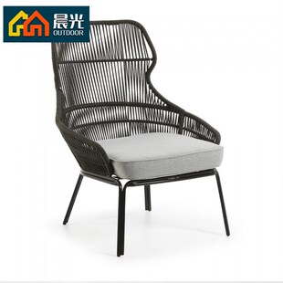 户外藤椅躺椅样板间客厅设计师休闲庭院露台家用阳台单人沙发椅
