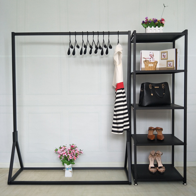 服装店货架衣架展示架落地式男女装童装店挂衣架子单杠伸缩衣服架