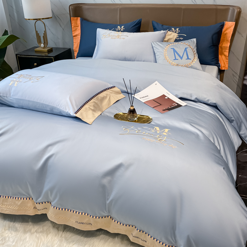 轻奢200支匹马棉四件套100纯棉全棉床单被套高端床上用品四季通用