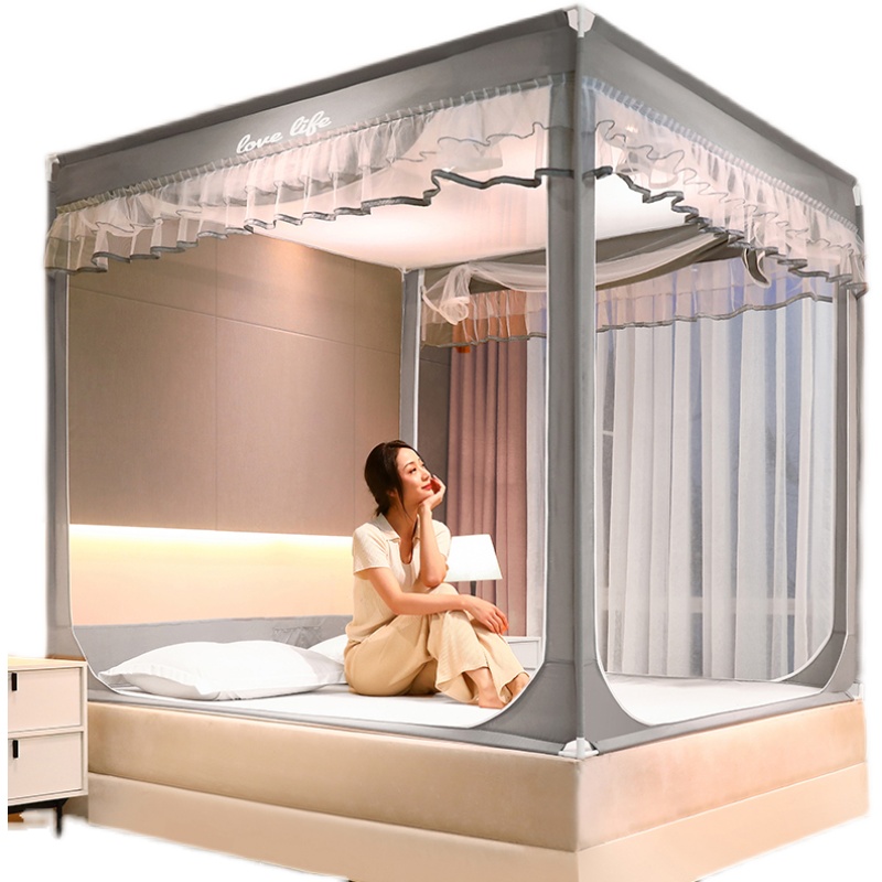 2022新款外穿杆坐床式蚊帐唯美系列 1.2*2.0m烤漆支架(送风扇杆)