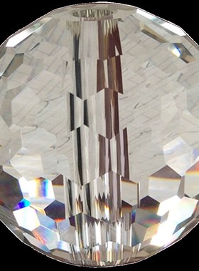 水晶穿中孔切面刻面多面玻璃球家居工程装饰桌面摆件楼梯扶手包邮