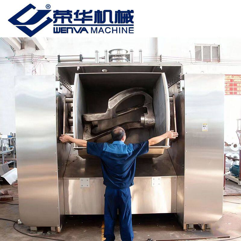 荣华机械定制1000kg饼干搅拌机前端和面机自动成型设备出口
