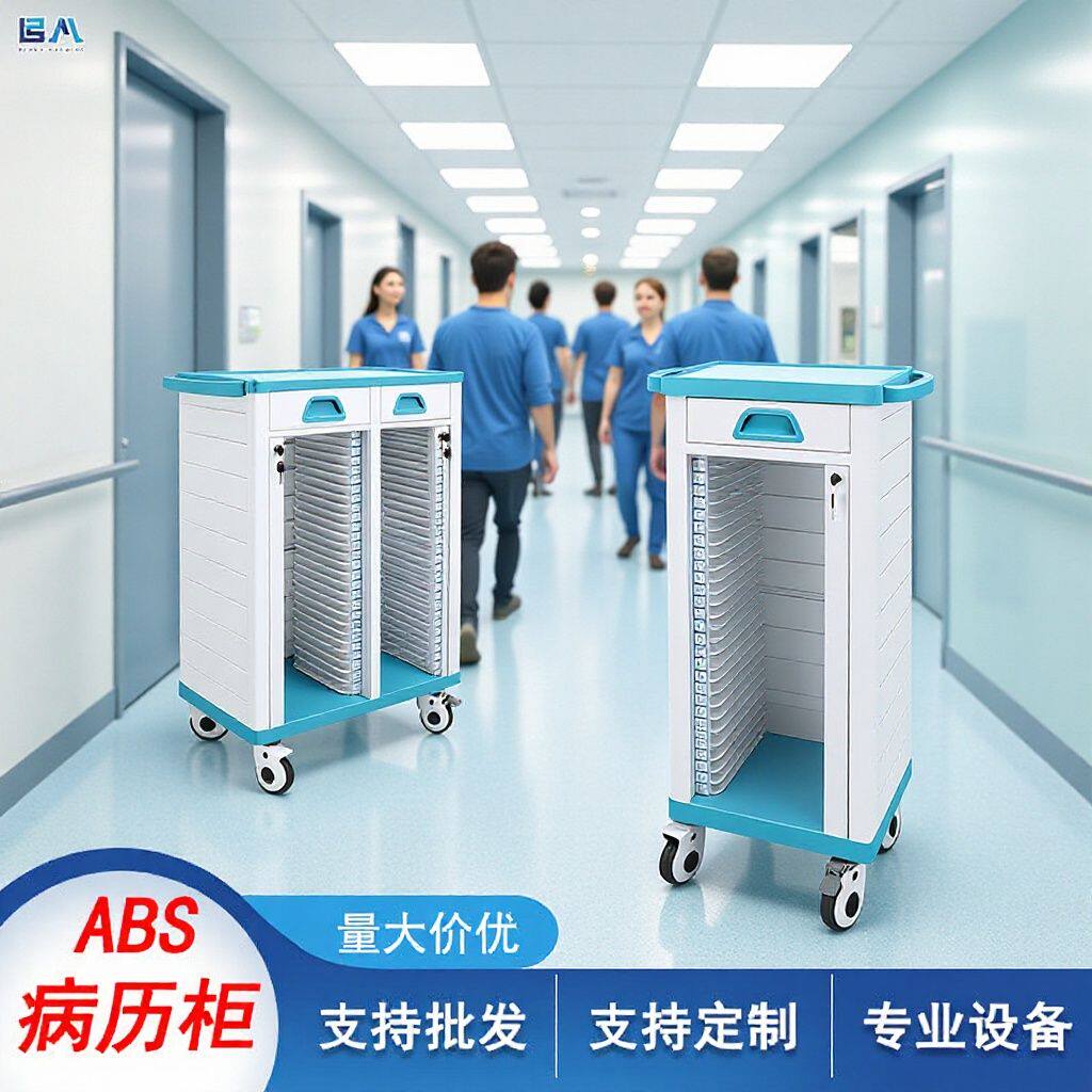 ABS塑料病历货车加厚养老院档案柜单排双排美容院夹柜医疗档案柜
