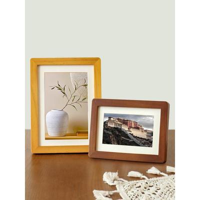 圆角实木相框摆台洗照片定制加打印做成相册框678挂墙高级感六寸