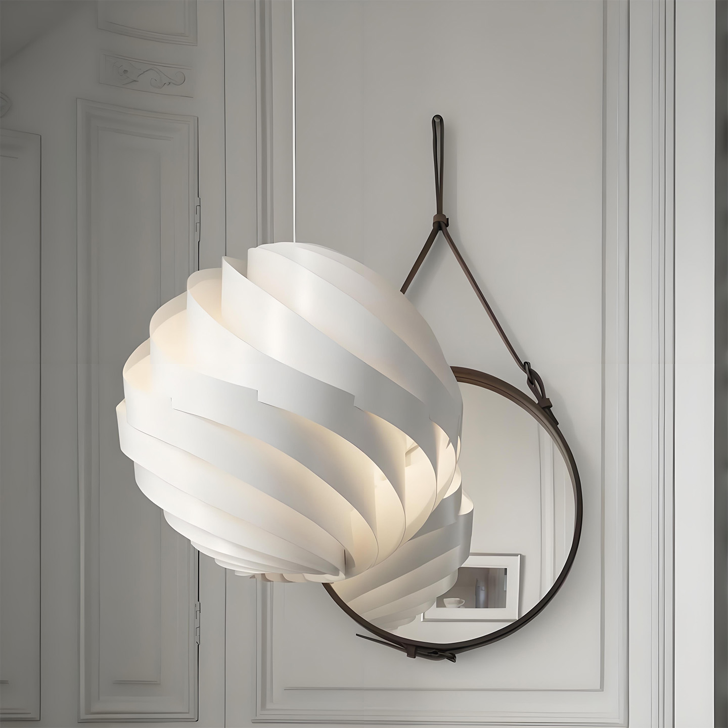 北欧设计师漩涡餐厅吊灯现代简约卧室书房创意圆形灯智能调光调色