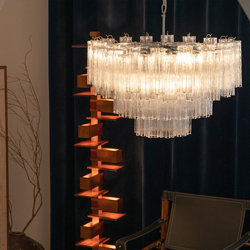 意大利设计师法式玻璃客厅吊灯南洋轻奢水晶餐厅别墅楼梯灯