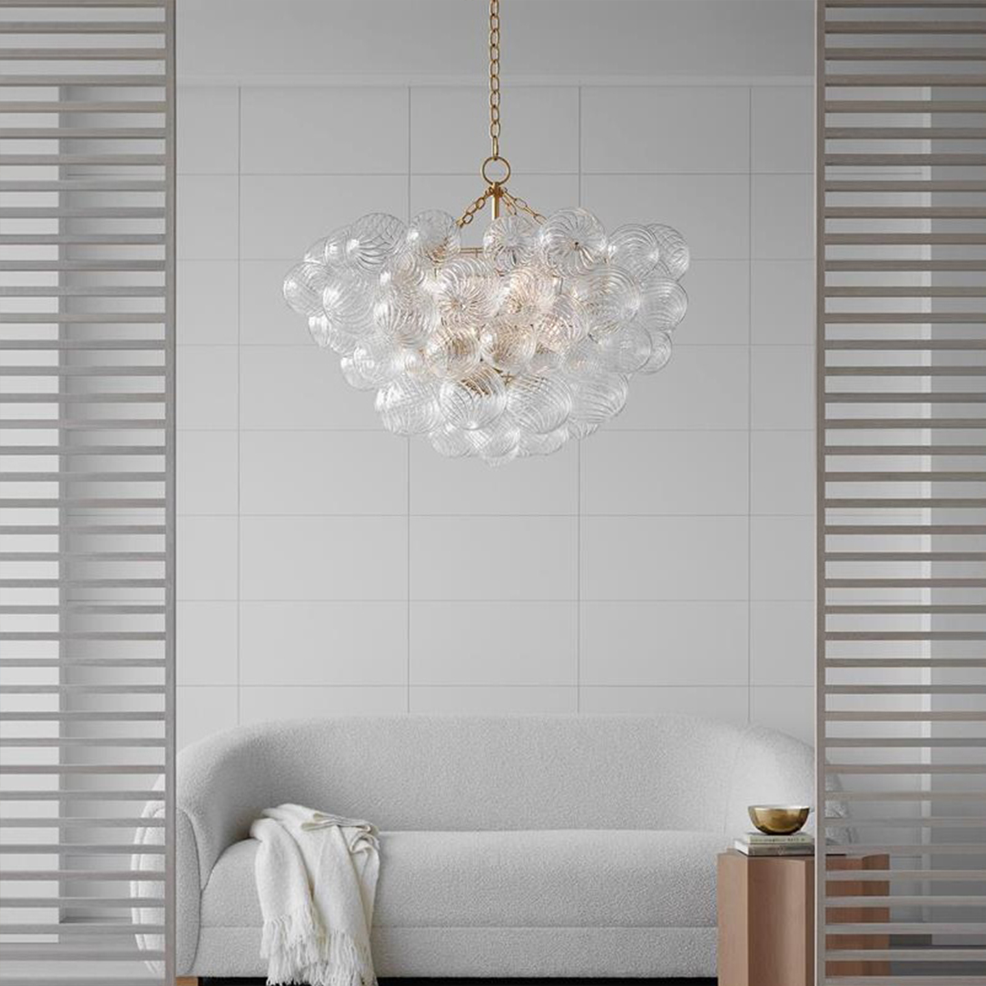 美式复古VC全铜玻璃球吊灯餐厅客厅创意吊灯大堂泡泡玻璃球吊灯