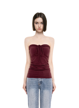 BF背心女2025新款夏季红色抹胸性感纯欲风高级感美式显瘦无袖上衣