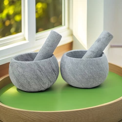 青石老石臼家用蒜臼子捣蒜器捣药臼天然蒜泥器压蒜罐辅食研磨对窝