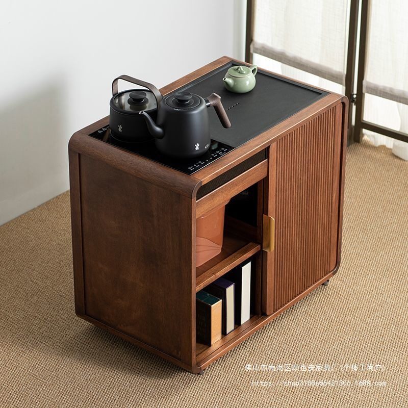 胡桃木茶水柜中古风烧水壶一体移动茶台办公室移动实木茶车侧边柜,电子元器件市场,电线扎带/束线带,淘宝优惠券,粉丝福利购,淘宝优惠卷