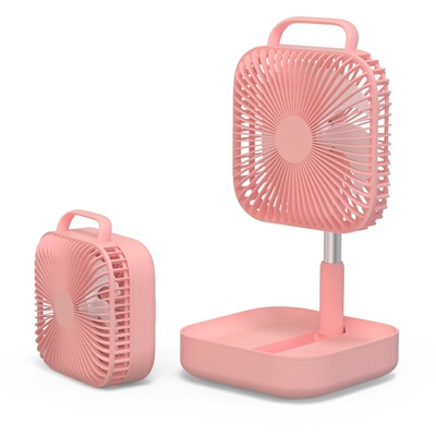 墨绿色伸缩摇头便携可充电折叠风扇Desk Fan
