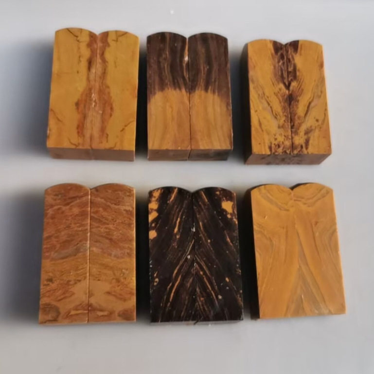 6对木纹石对章2.5*2.5*8CM姓名印章书法闲章篆刻签名书画章配盒