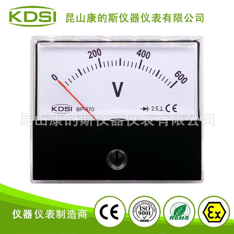 KDSI机械设备指针式电表BP-670 AC600V整流式 交流电压表 伏特表