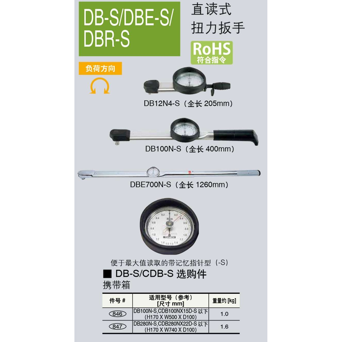 日本TOHNICHI东日扳手DB1.5N4-S|15DB4-S 公制英制 扭力扳手 全新