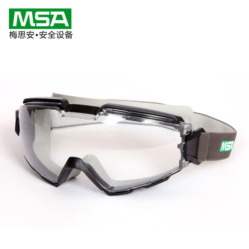 梅思安MSA 10108427 防冲击防飞溅防风沙透明防雾骑行护目镜