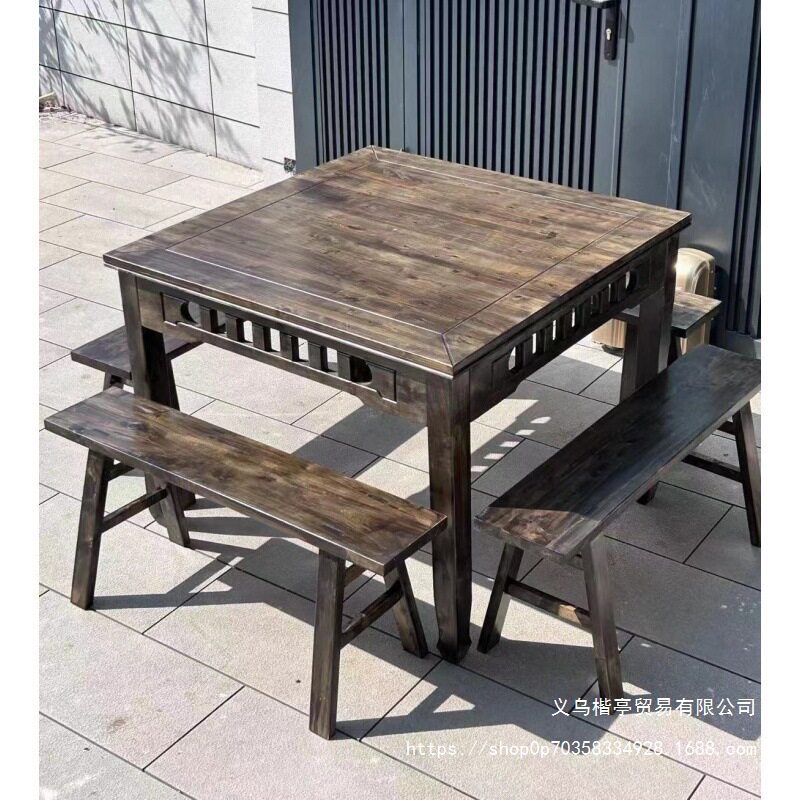 全实木八仙桌正方形老式桌子家用餐桌饭店餐馆中式小方桌吃饭桌子