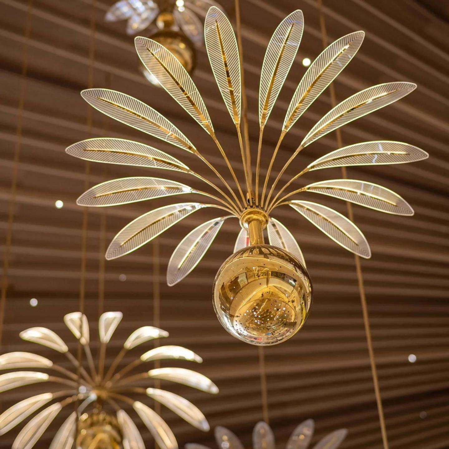 商场中庭动态装置艺术吊灯酒店大堂创意圣诞树景区景观机械花朵灯